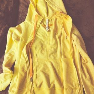 Lululemon Athletica Yellow Hooded Track Jacket